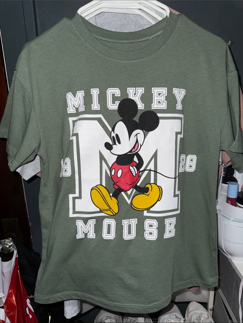 Disney Mickey Mouse Olive Green Short Sleeve Tee